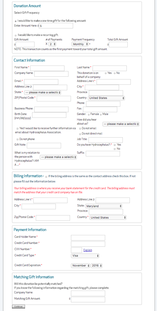 HA Walk donation page