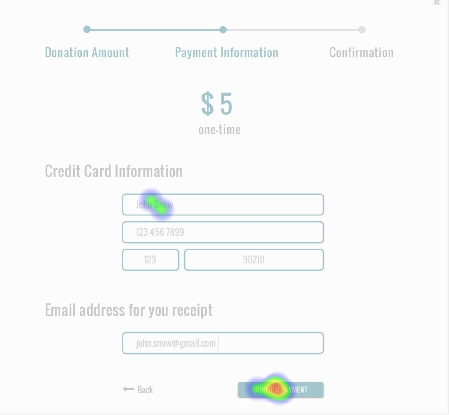 mockups high fidelity testing for donating