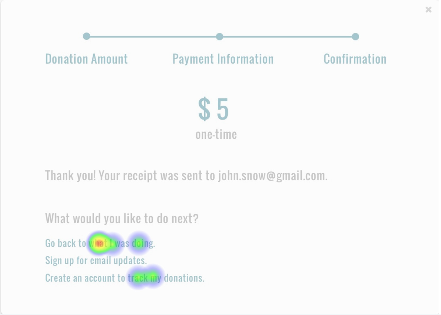 mockups high fidelity testing for donating