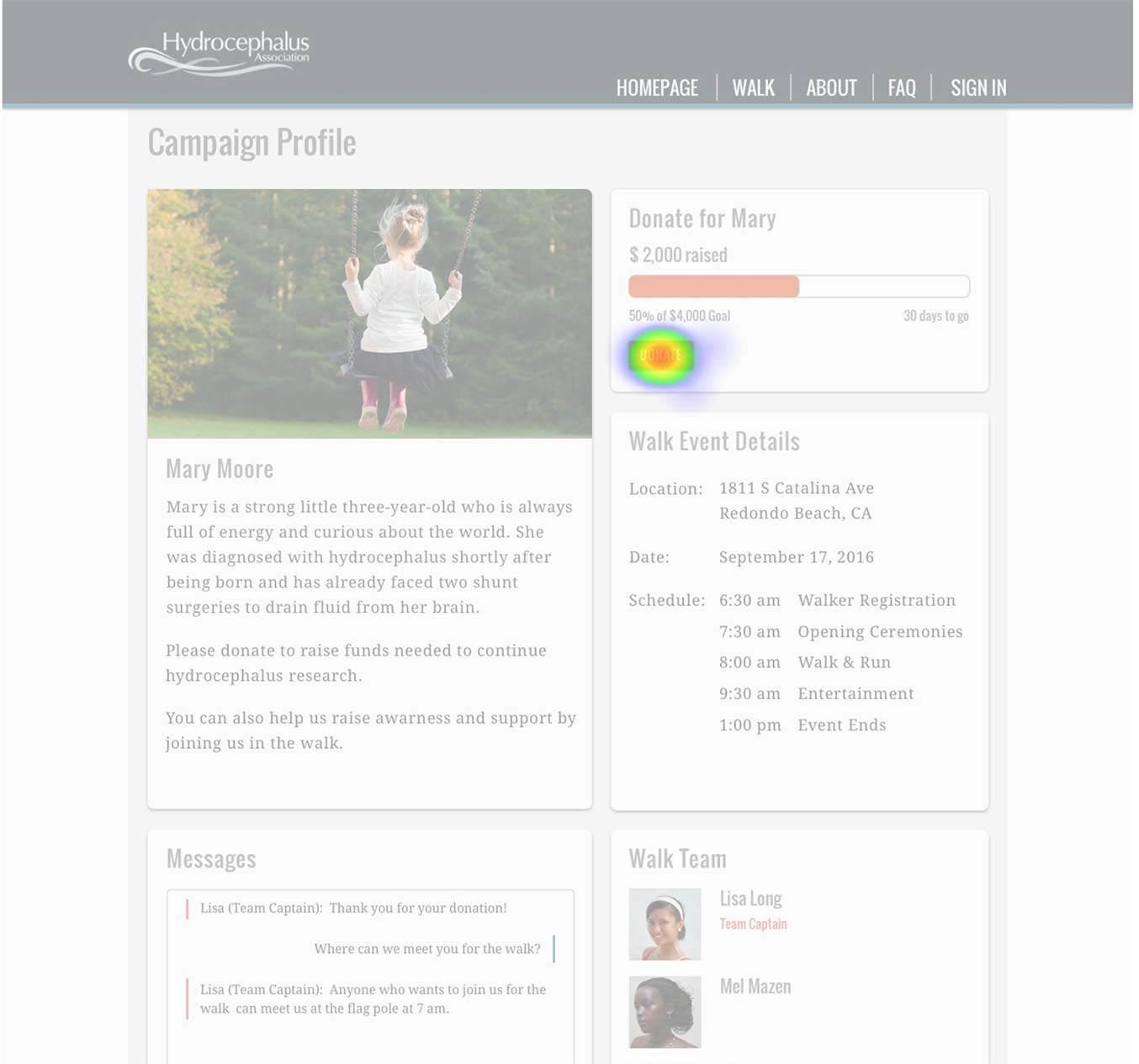 mockups high-fidelity testing for donating