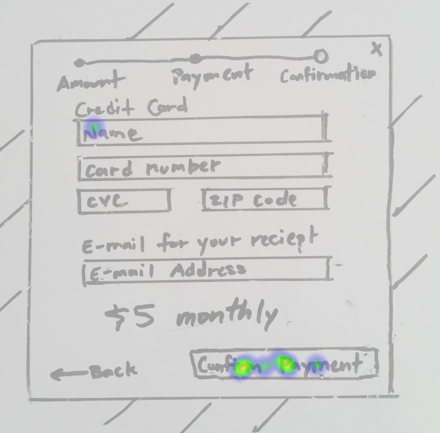 wireframes low fidelity testing for donating