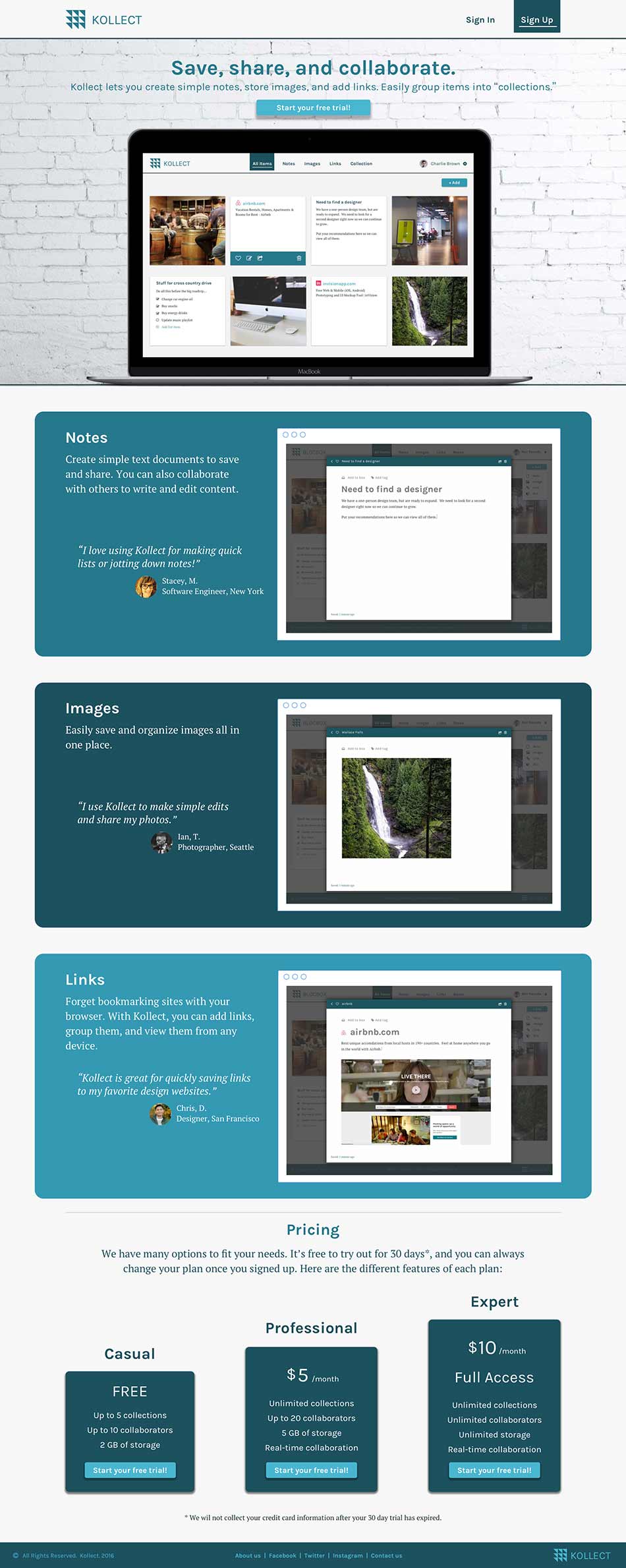 homepage mockup