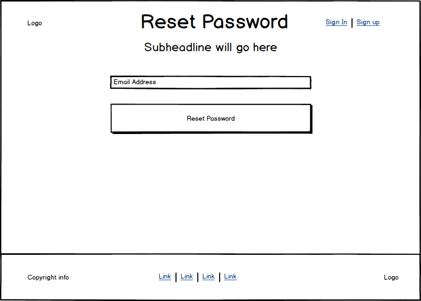 wireframes reset password