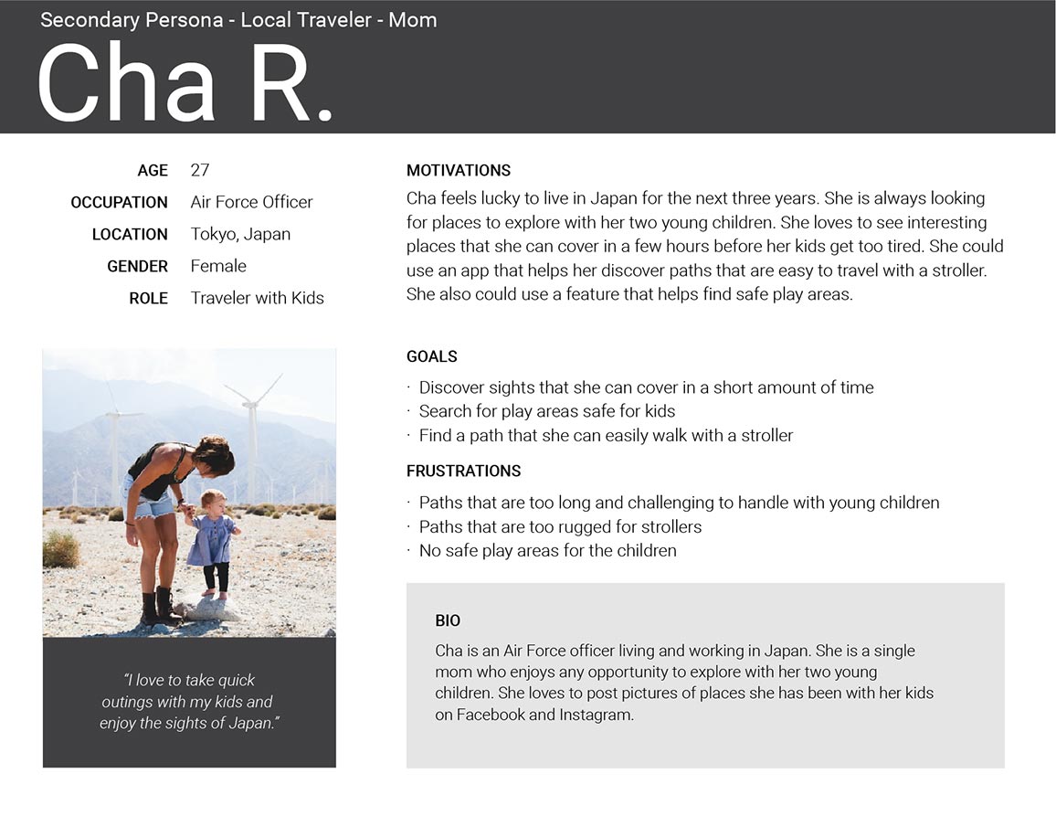 traveling mom user persona